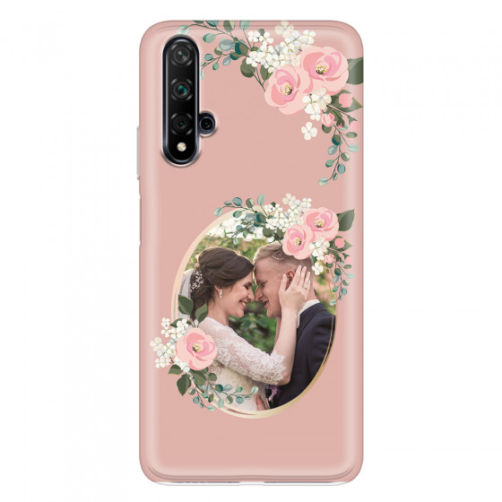 HUAWEI - Nova 5T - Soft Clear Case - Pink Floral Mirror Photo
