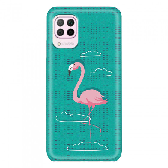 HUAWEI - P40 Lite - Soft Clear Case - Cartoon Flamingo