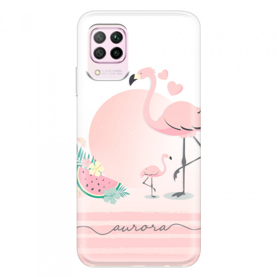 HUAWEI - P40 Lite - Soft Clear Case - Flamingo Vibes Handwritten