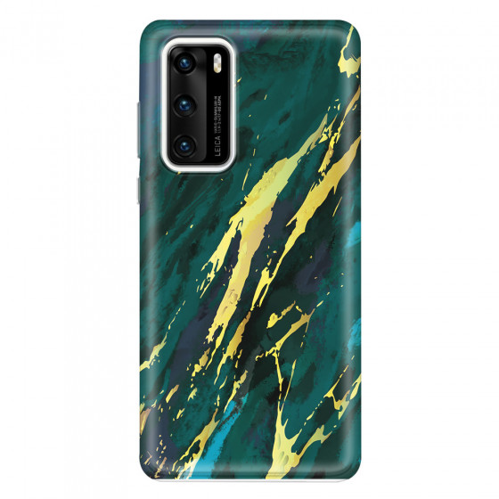 HUAWEI - P40 - Soft Clear Case - Marble Emerald Green
