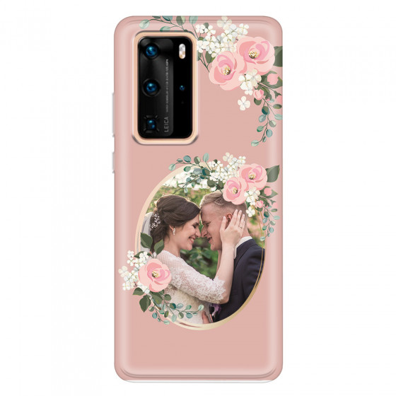 HUAWEI - P40 Pro - Soft Clear Case - Pink Floral Mirror Photo