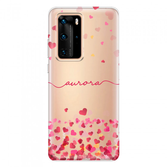 HUAWEI - P40 Pro - Soft Clear Case - Scattered Hearts