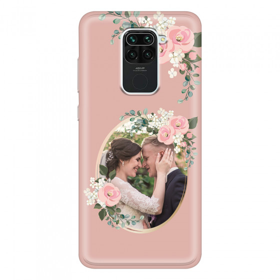 XIAOMI - Redmi Note 9 - Soft Clear Case - Pink Floral Mirror Photo