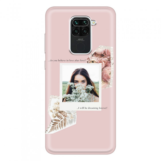 XIAOMI - Redmi Note 9 - Soft Clear Case - Vintage Pink Collage Phone Case