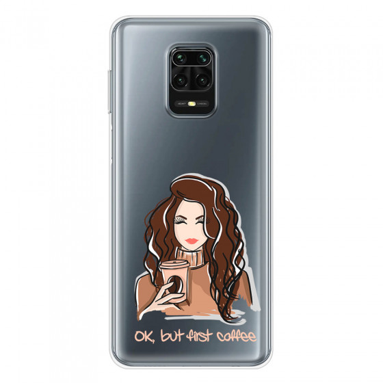 XIAOMI - Redmi Note 9 Pro / Note 9S - Soft Clear Case - But First Coffee Light