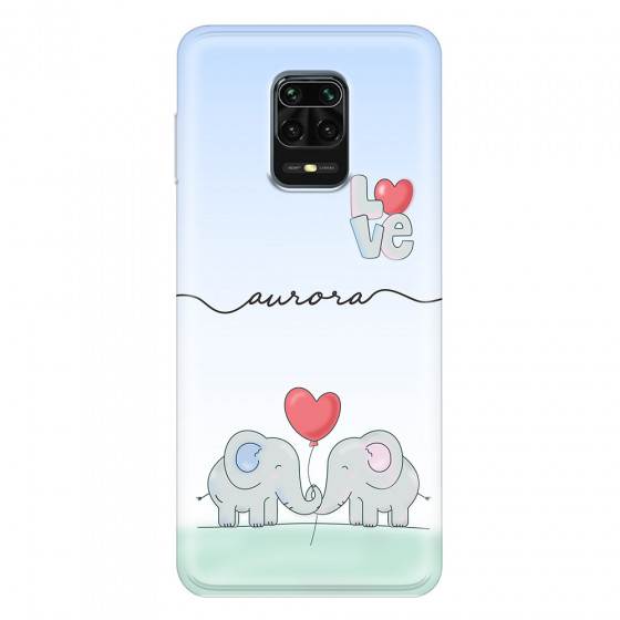XIAOMI - Redmi Note 9 Pro / Note 9S - Soft Clear Case - Elephants in Love