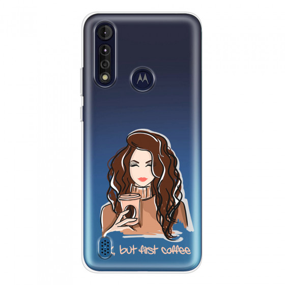 MOTOROLA by LENOVO - Moto G8 Power Lite - Soft Clear Case - But First Coffee Light