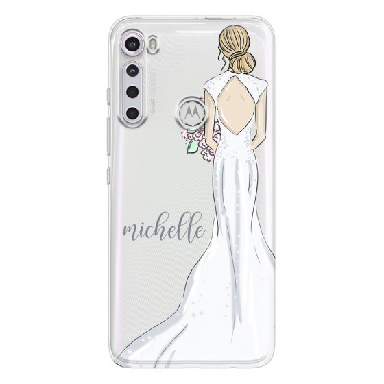 MOTOROLA by LENOVO - Moto One Fusion Plus - Soft Clear Case - Bride To Be Blonde Dark
