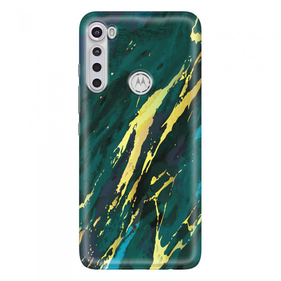 MOTOROLA by LENOVO - Moto One Fusion Plus - Soft Clear Case - Marble Emerald Green