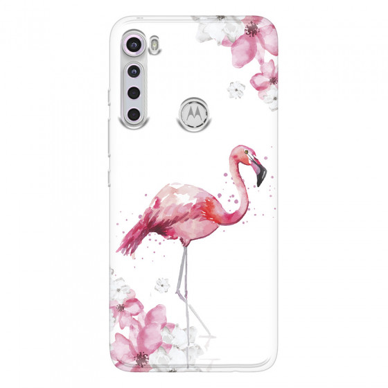 MOTOROLA by LENOVO - Moto One Fusion Plus - Soft Clear Case - Pink Tropes