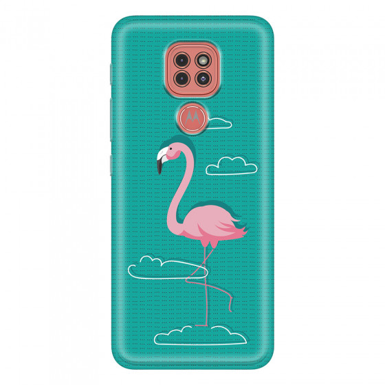 MOTOROLA by LENOVO - Moto G9 Play - Soft Clear Case - Cartoon Flamingo