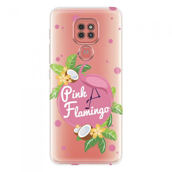 MOTOROLA by LENOVO - Moto G9 Play - Soft Clear Case - Pink Flamingo