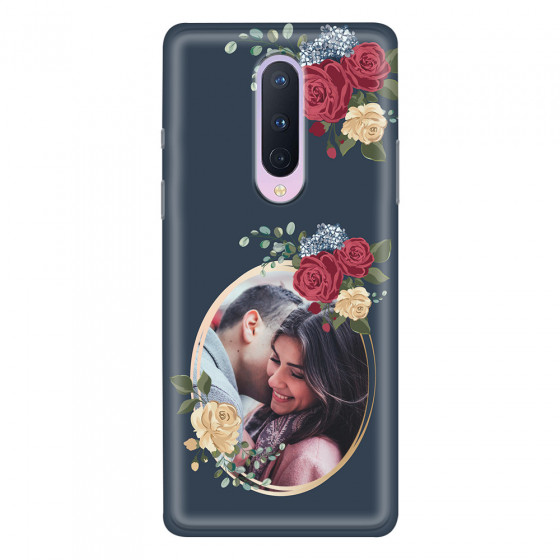 ONEPLUS - OnePlus 8 - Soft Clear Case - Blue Floral Mirror Photo
