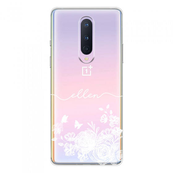 ONEPLUS - OnePlus 8 - Soft Clear Case - Handwritten White Lace