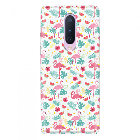 ONEPLUS - OnePlus 8 - Soft Clear Case - Tropical Flamingo II