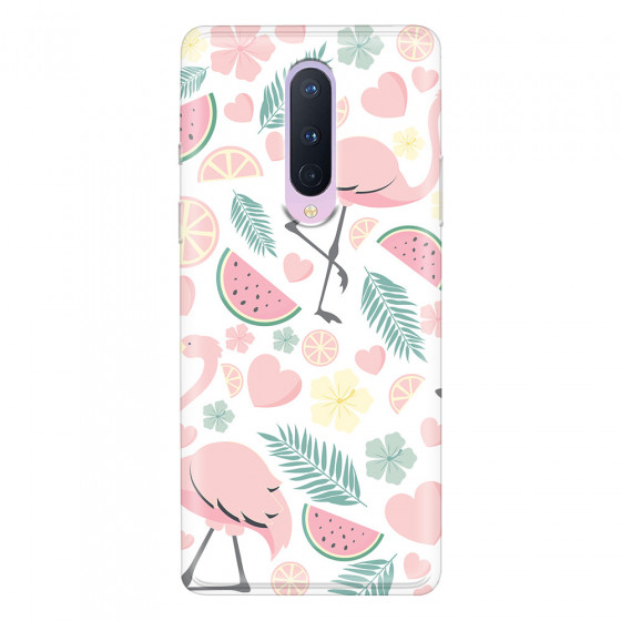 ONEPLUS - OnePlus 8 - Soft Clear Case - Tropical Flamingo III