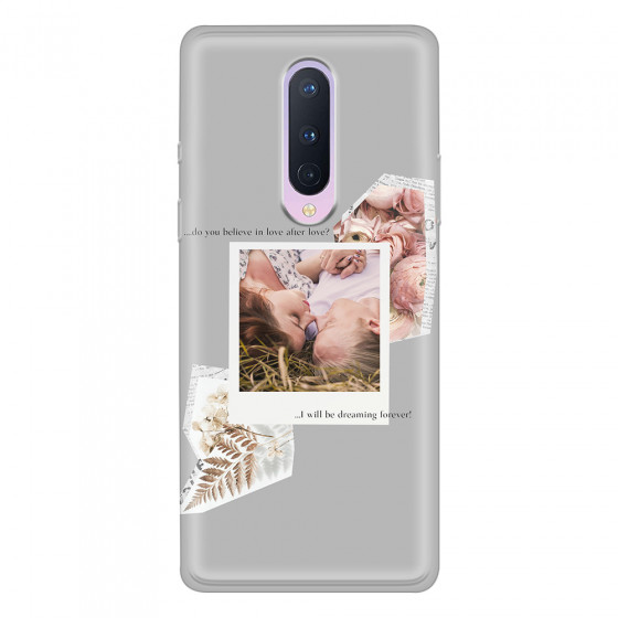 ONEPLUS - OnePlus 8 - Soft Clear Case - Vintage Grey Collage Phone Case