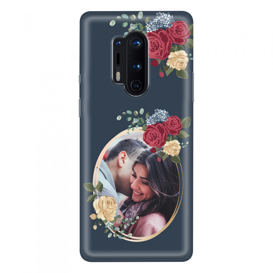 ONEPLUS - OnePlus 8 Pro - Soft Clear Case - Blue Floral Mirror Photo