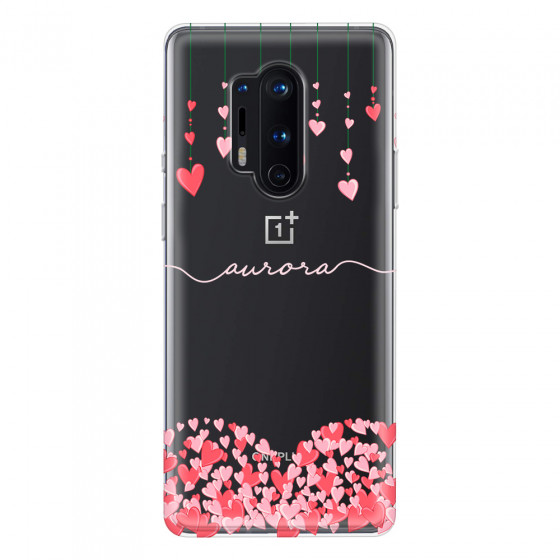 ONEPLUS - OnePlus 8 Pro - Soft Clear Case - Love Hearts Strings Pink