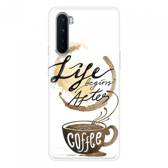 ONEPLUS - OnePlus Nord - Soft Clear Case - Life begins after coffee