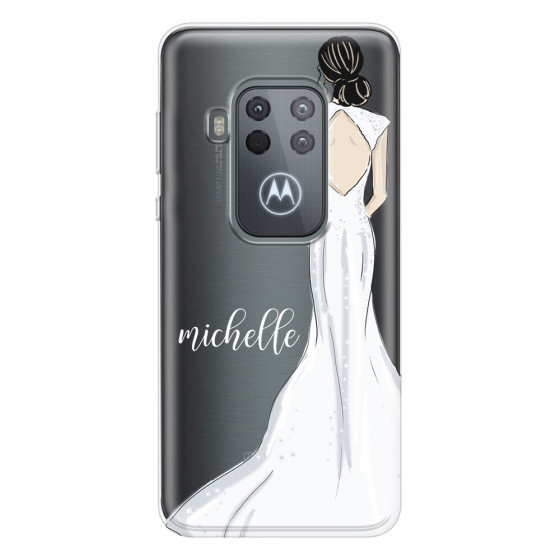 MOTOROLA by LENOVO - Moto One Zoom - Soft Clear Case - Bride To Be Blackhair