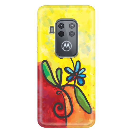 MOTOROLA by LENOVO - Moto One Zoom - Soft Clear Case - Flower in Picasso Style