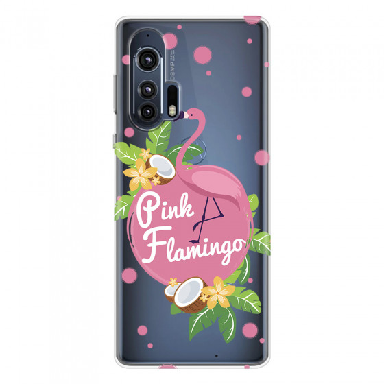 MOTOROLA by LENOVO - Moto Edge Plus - Soft Clear Case - Pink Flamingo