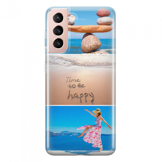 SAMSUNG - Galaxy S21 - Soft Clear Case - Collage of 3