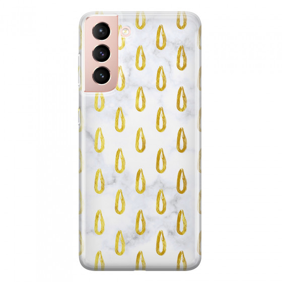SAMSUNG - Galaxy S21 - Soft Clear Case - Marble Drops