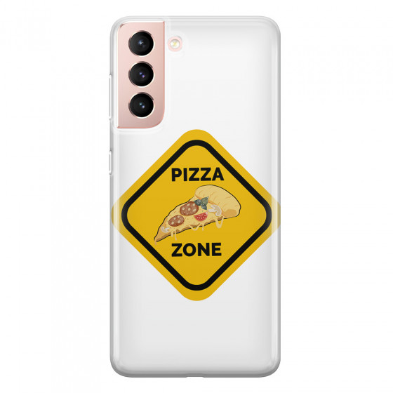 SAMSUNG - Galaxy S21 - Soft Clear Case - Pizza Zone Phone Case