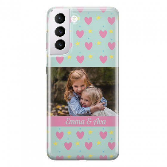 SAMSUNG - Galaxy S21 Plus - Soft Clear Case - Heart Shaped Photo
