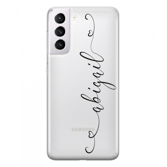SAMSUNG - Galaxy S21 Plus - Soft Clear Case - Hearts Handwritten Black