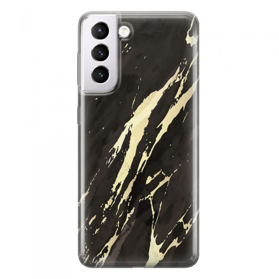 SAMSUNG - Galaxy S21 Plus - Soft Clear Case - Marble Ivory Black