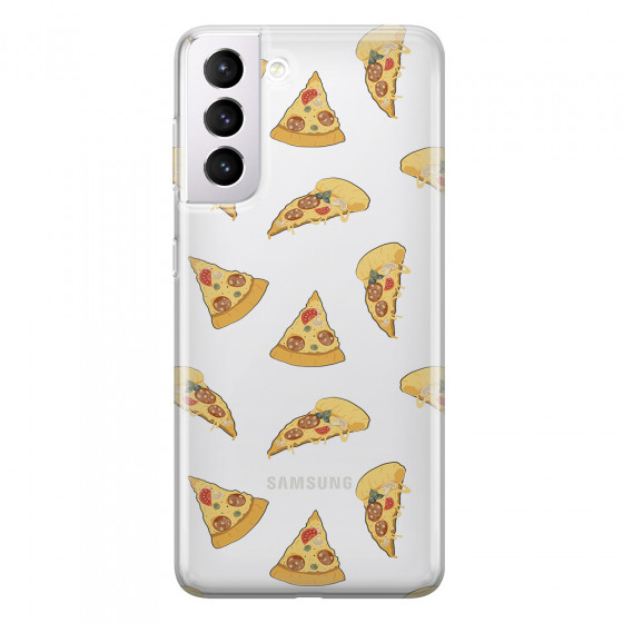 SAMSUNG - Galaxy S21 Plus - Soft Clear Case - Pizza Phone Case