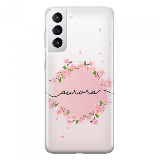SAMSUNG - Galaxy S21 Plus - Soft Clear Case - Sakura Handwritten Circle