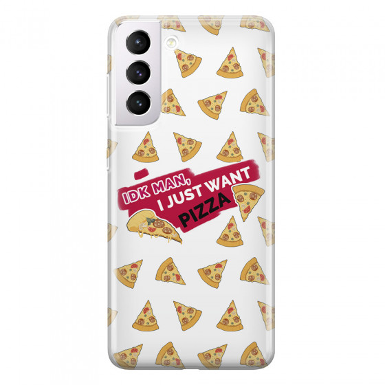 SAMSUNG - Galaxy S21 Plus - Soft Clear Case - Want Pizza Men Phone Case