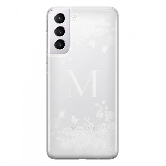 SAMSUNG - Galaxy S21 Plus - Soft Clear Case - White Lace Monogram