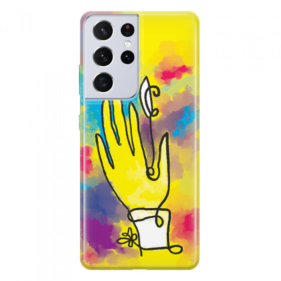 SAMSUNG - Galaxy S21 Ultra - Soft Clear Case - Abstract Hand Paint