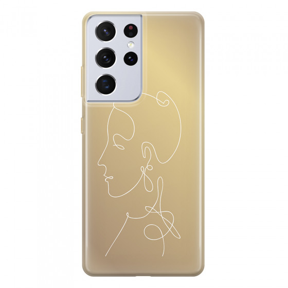 SAMSUNG - Galaxy S21 Ultra - Soft Clear Case - Golden Lady