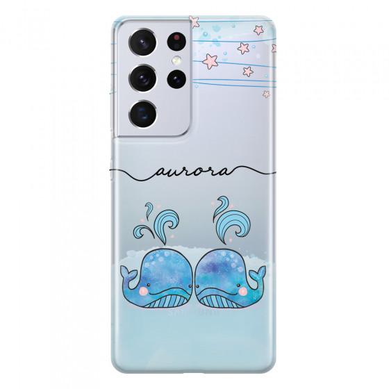 SAMSUNG - Galaxy S21 Ultra - Soft Clear Case - Little Whales