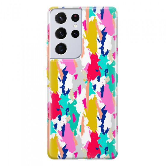 SAMSUNG - Galaxy S21 Ultra - Soft Clear Case - Paint Strokes