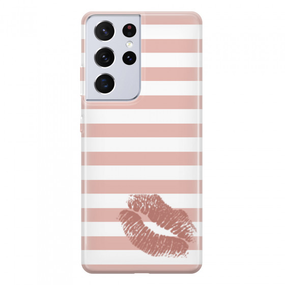 SAMSUNG - Galaxy S21 Ultra - Soft Clear Case - Pink Lipstick
