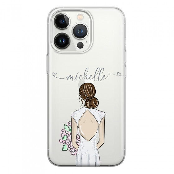 APPLE - iPhone 13 Pro Max - Soft Clear Case - Bride To Be Brunette II. Dark