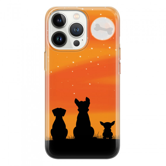 APPLE - iPhone 13 Pro Max - Soft Clear Case - Dog's Desire Orange Sky