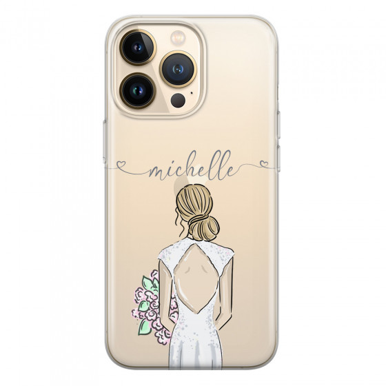 APPLE - iPhone 13 Pro - Soft Clear Case - Bride To Be Blonde II. Dark