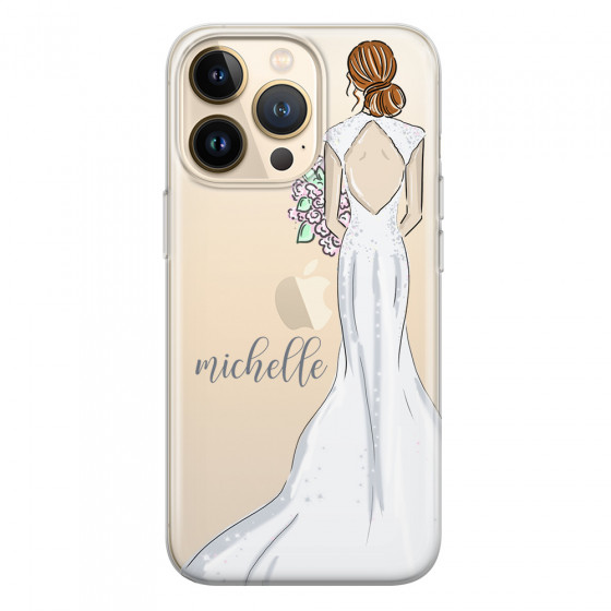 APPLE - iPhone 13 Pro - Soft Clear Case - Bride To Be Redhead Dark