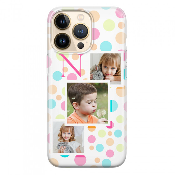 APPLE - iPhone 13 Pro - Soft Clear Case - Cute Dots Initial