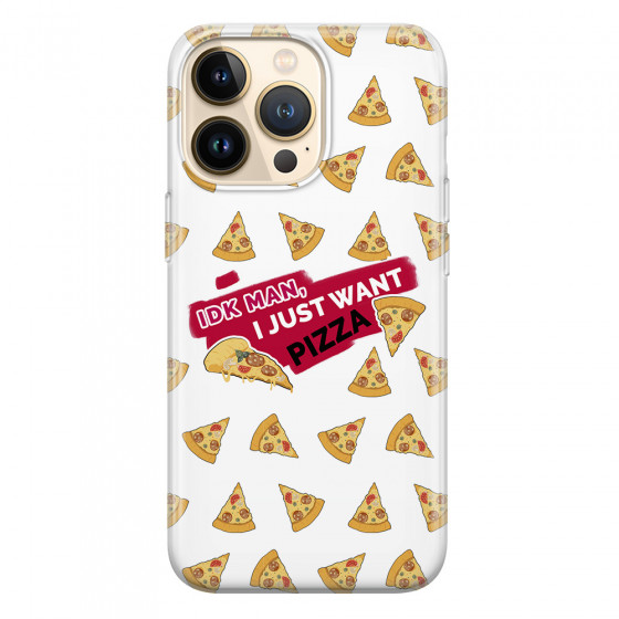 APPLE - iPhone 13 Pro - Soft Clear Case - Want Pizza Men Phone Case