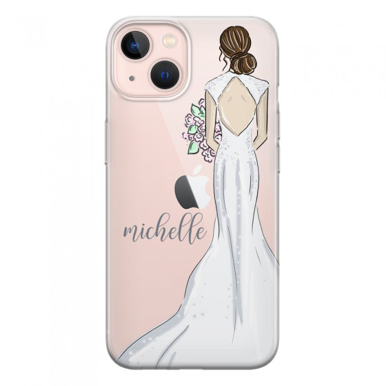 APPLE - iPhone 13 Mini - Soft Clear Case - Bride To Be Brunette Dark