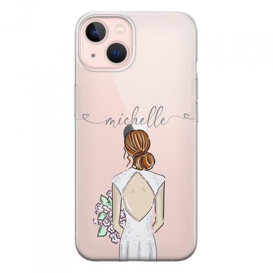 APPLE - iPhone 13 Mini - Soft Clear Case - Bride To Be Redhead II. Dark